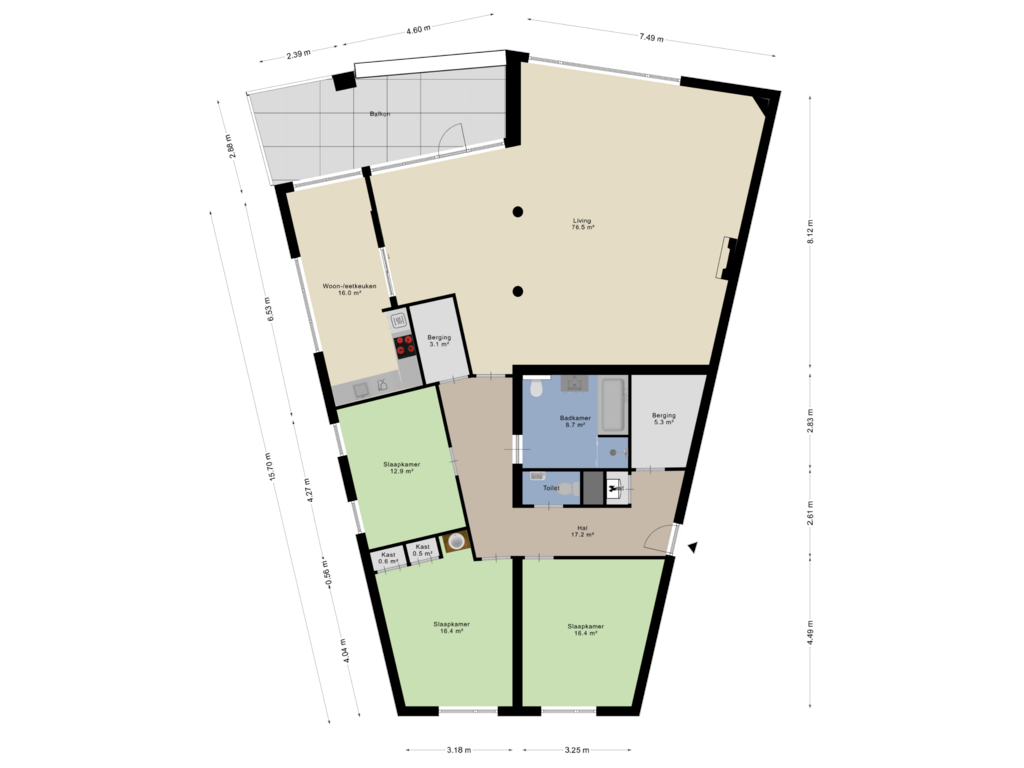 Bekijk plattegrond van Appartement van Hofdael 194