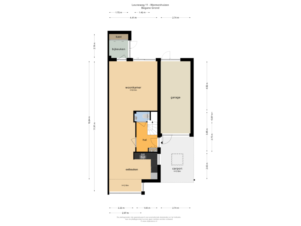 Bekijk plattegrond van BEGANE GROND van Leuneweg 11