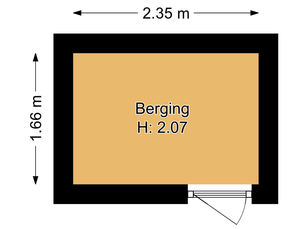 Bekijk plattegrond van Berging van Honingstraat 47