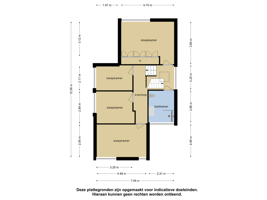 Bekijk plattegrond van 1e verdieping van de Ruyterlaan 28