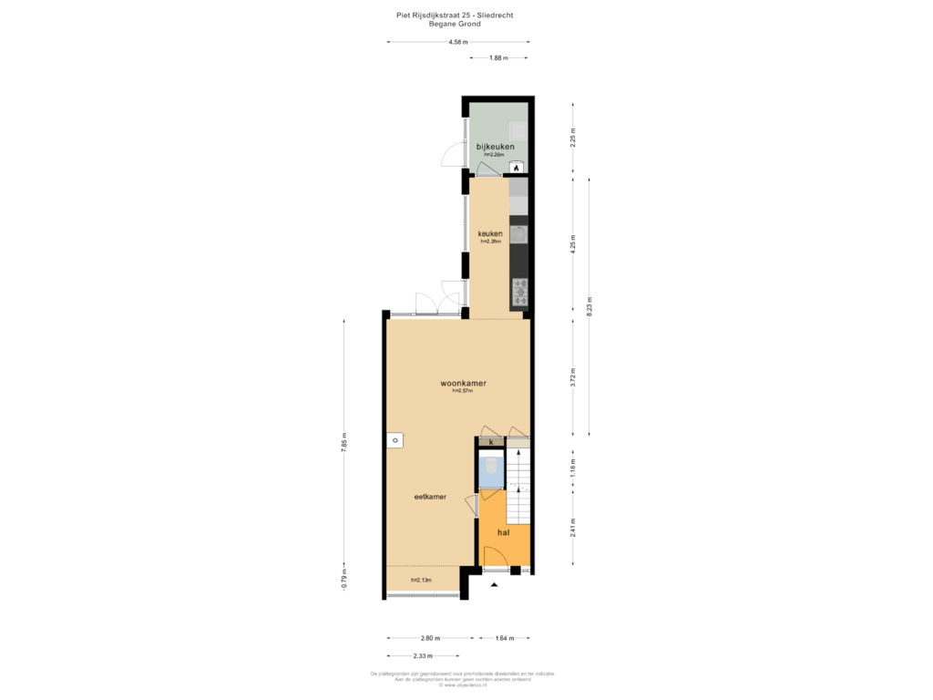 View floorplan of Begane Grond of P. Rijsdijkstraat 25