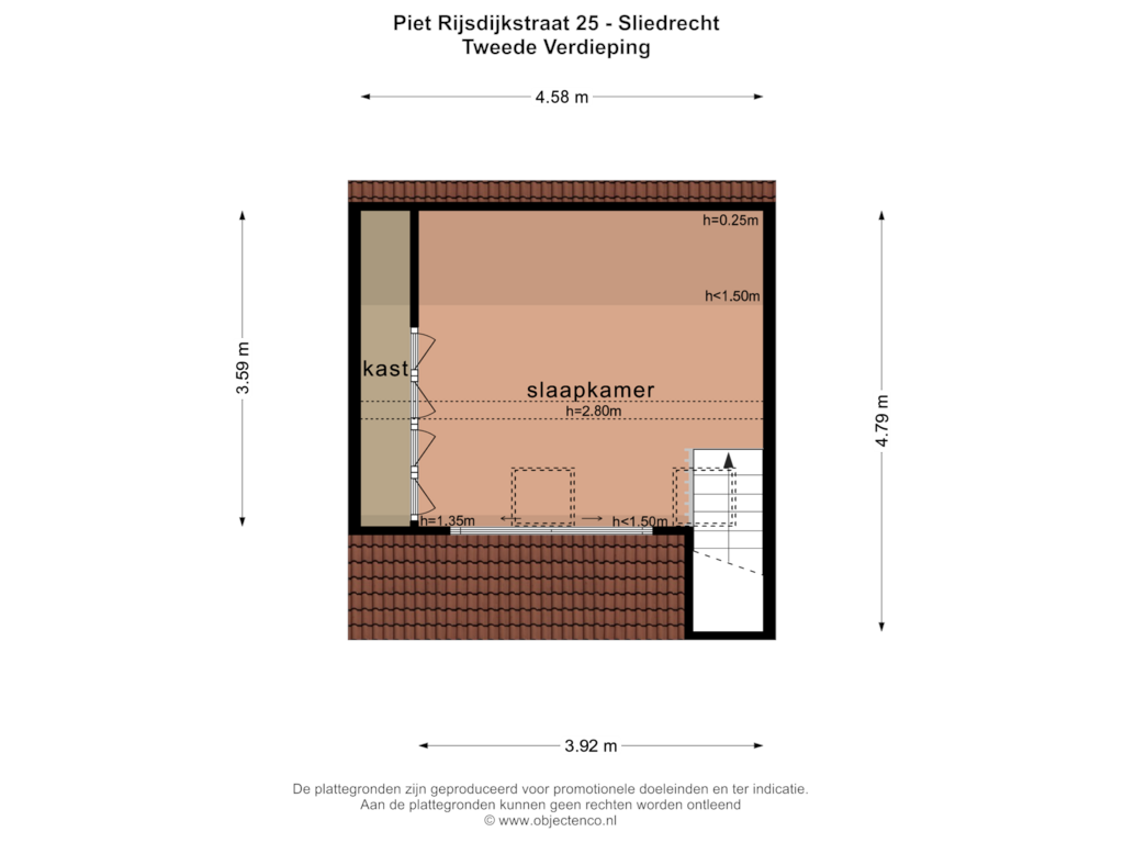 View floorplan of Tweede Verdieping of P. Rijsdijkstraat 25