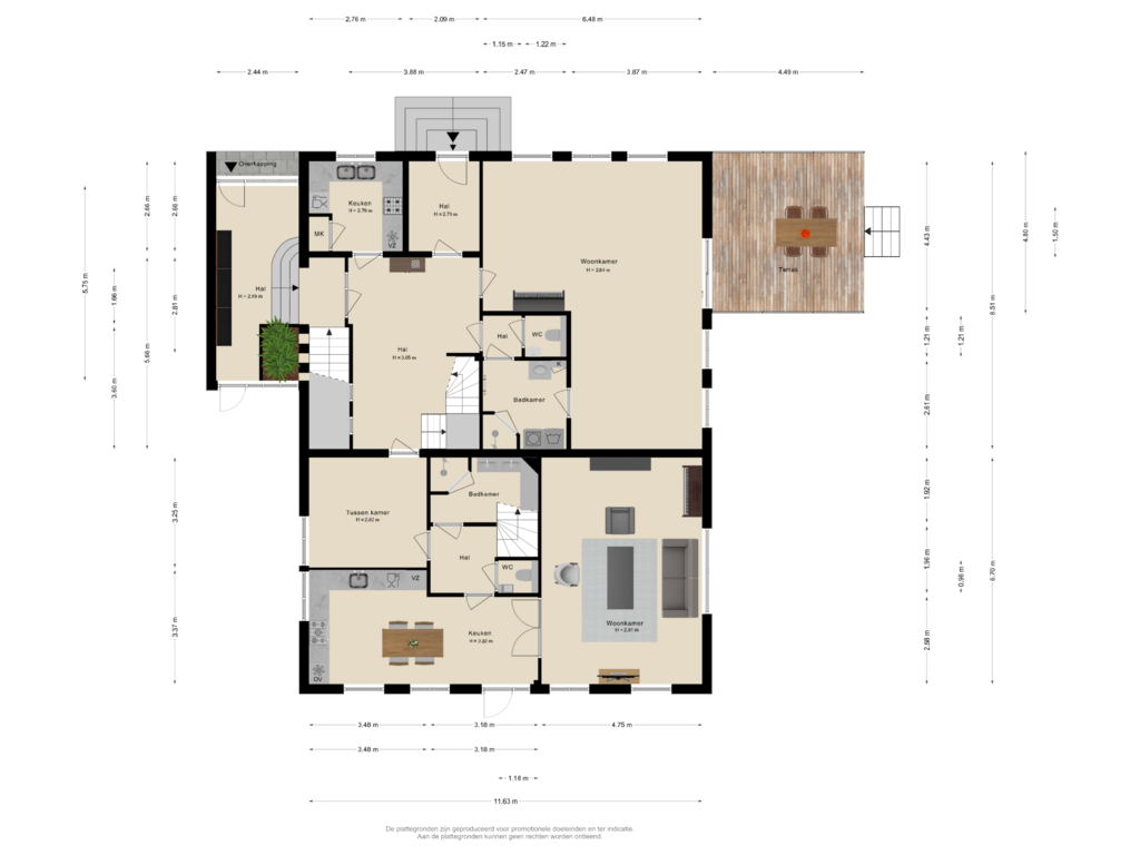 View floorplan of Begane grond of Rijksstraatweg 73