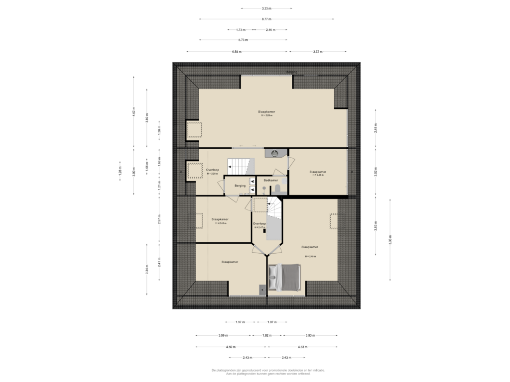 View floorplan of 1e Verdieping of Rijksstraatweg 73