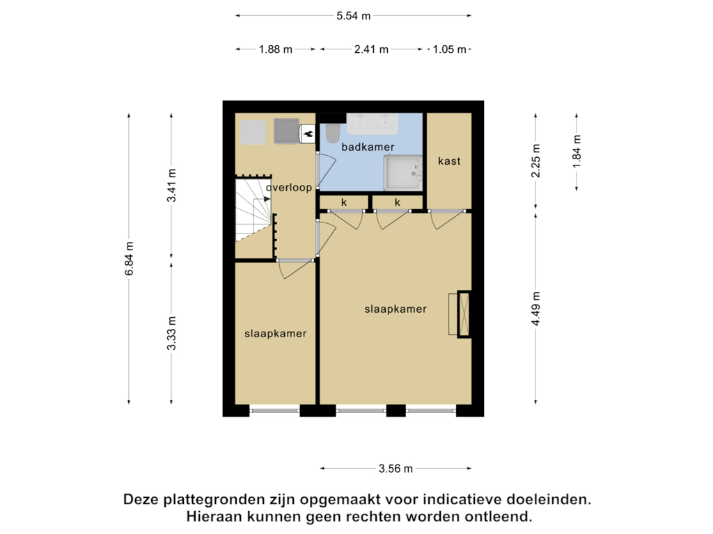 View floorplan of 2e verdieping of Beukelsweg 44-A02