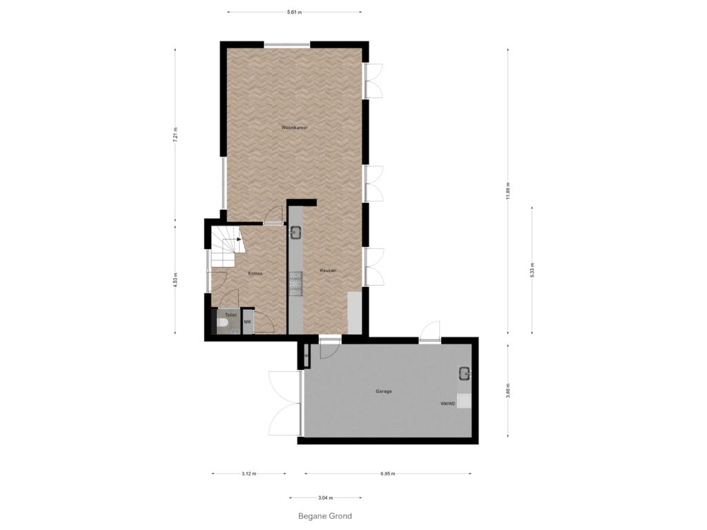 View floorplan of Begane Grond of Hangelier 5