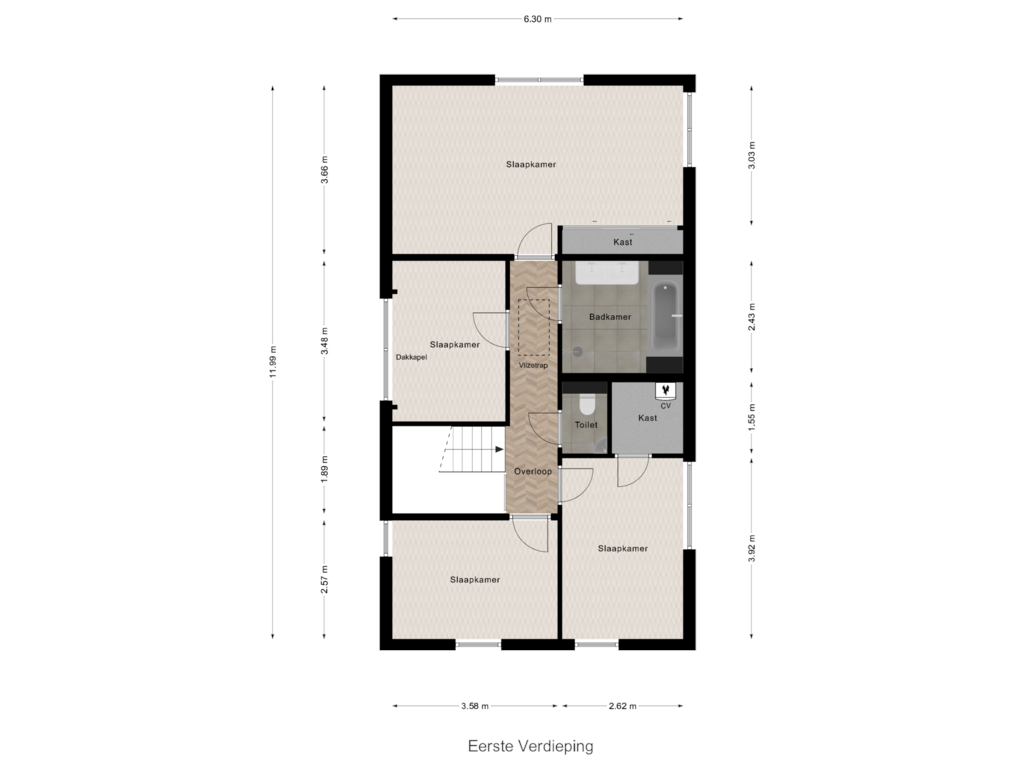 View floorplan of Eerste Verdieping of Hangelier 5