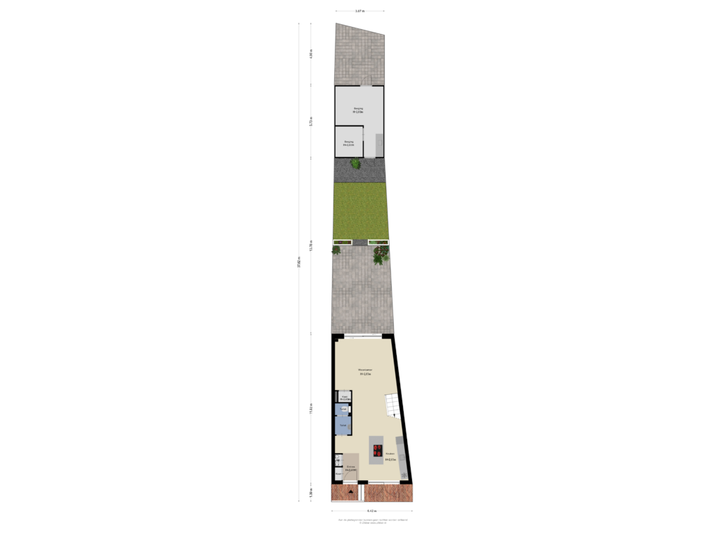 Bekijk plattegrond van Begane grond Tuin van Veerkade 338