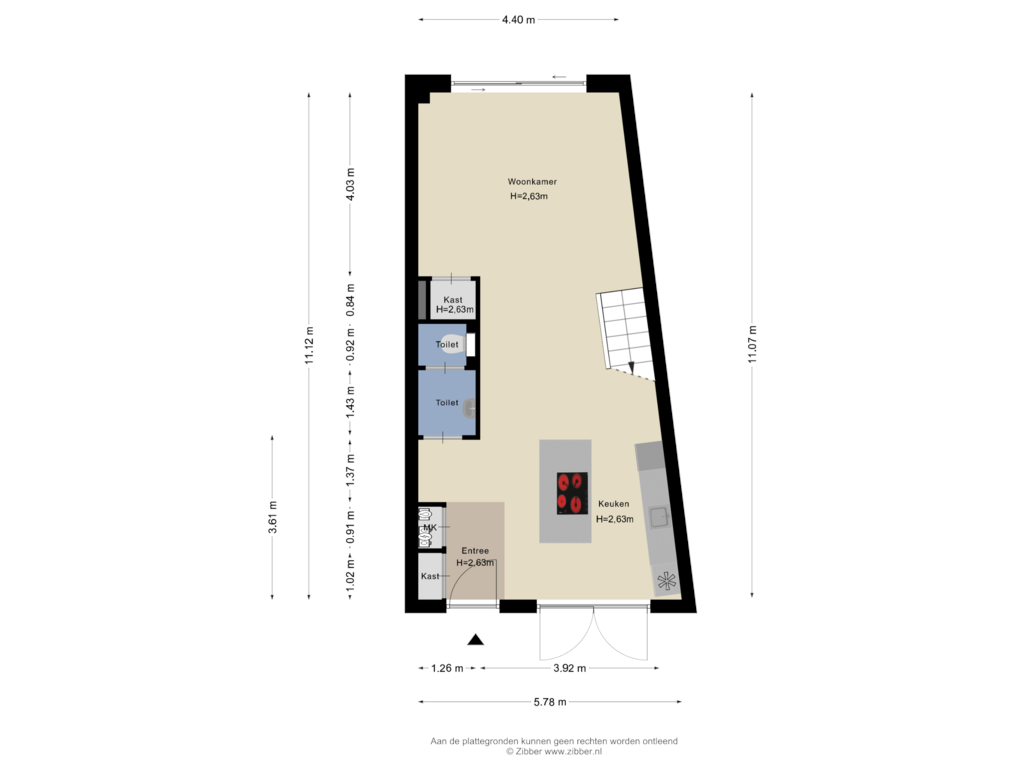 Bekijk plattegrond van Begane grond van Veerkade 338