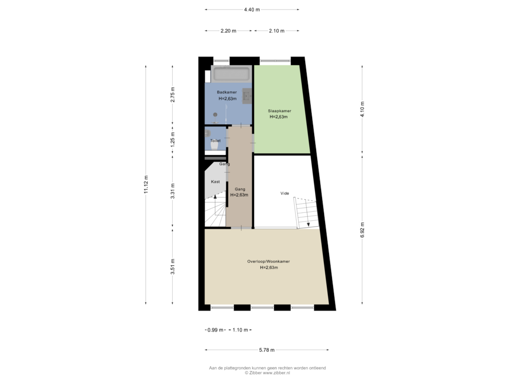 Bekijk plattegrond van Eerste verdieping van Veerkade 338