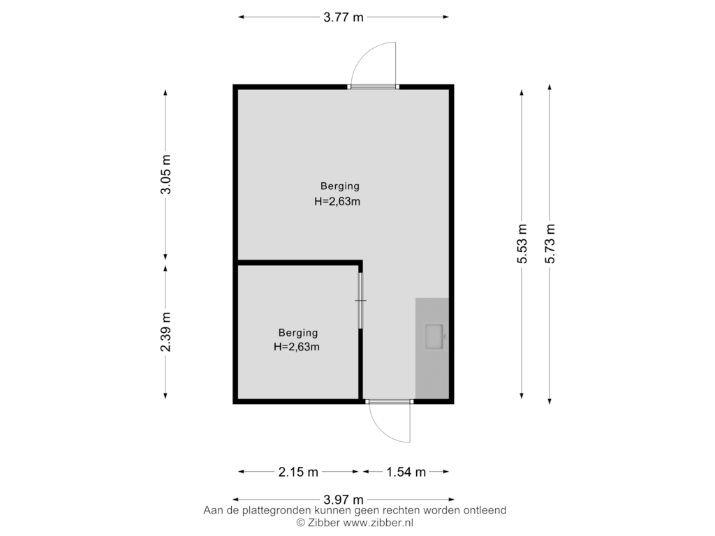 Bekijk plattegrond van Berging van Veerkade 338