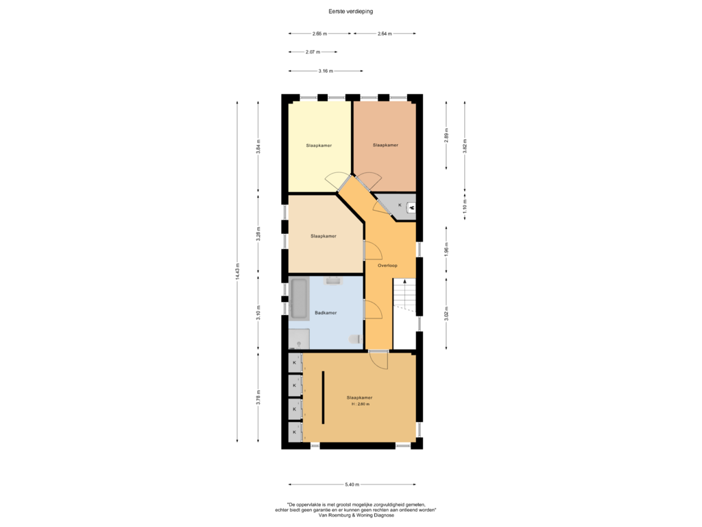 Bekijk plattegrond van Eerste verdieping van Edward Wrightstraat 21