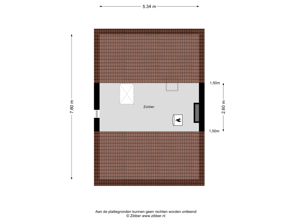 View floorplan of Tweede Verdieping of Castorweg 290