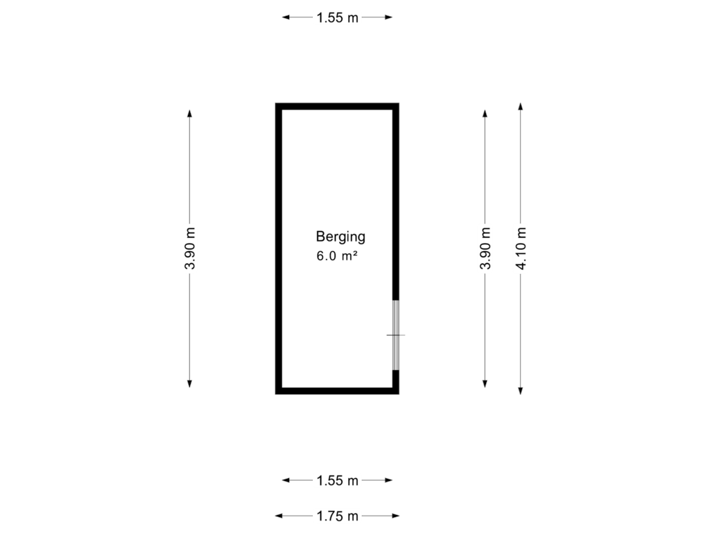 View floorplan of Berging of Stationsweg 1-B