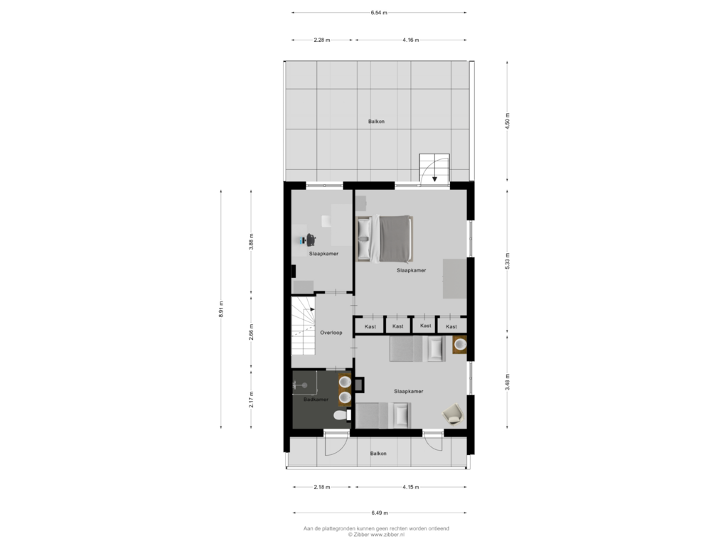 Bekijk plattegrond van Eerste verdieping van Thorbeckestraat 5