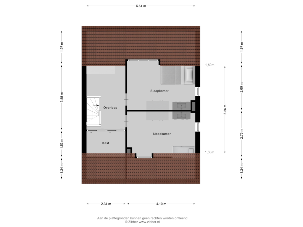 Bekijk plattegrond van Tweede  verdieping van Thorbeckestraat 5