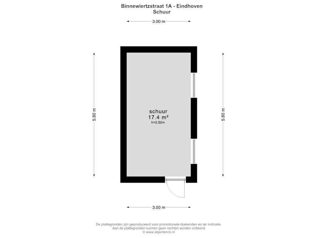 View floorplan of SCHUUR of Binnewiertzstraat 1-A