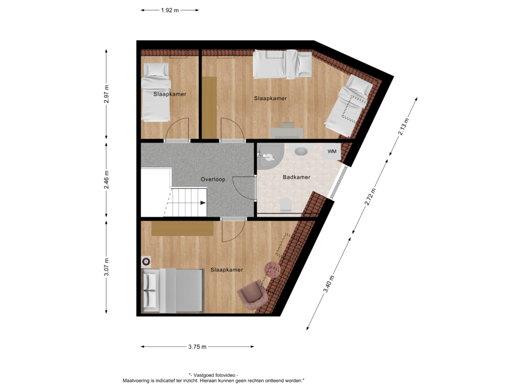 Bekijk plattegrond van 1e verdieping van Hoveniersweg 65-A