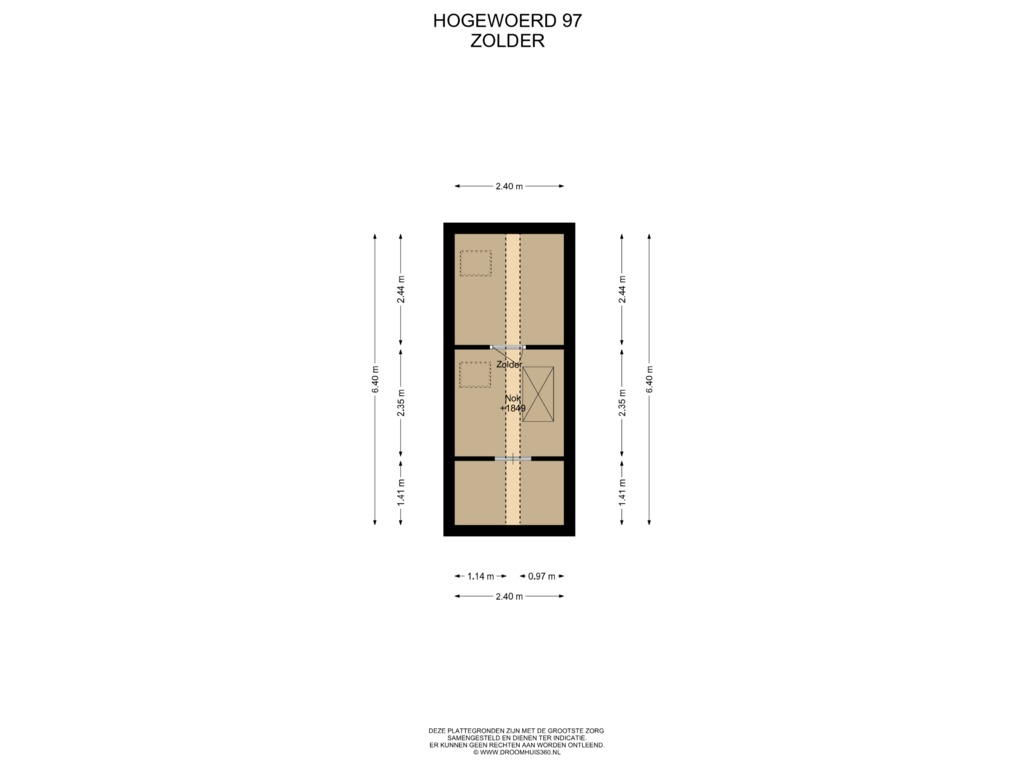 Bekijk plattegrond van Zolder van Hogewoerd 97