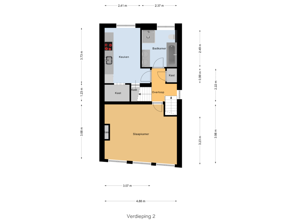 Bekijk plattegrond van Verdieping 2 van Hazewindhondstraat 16