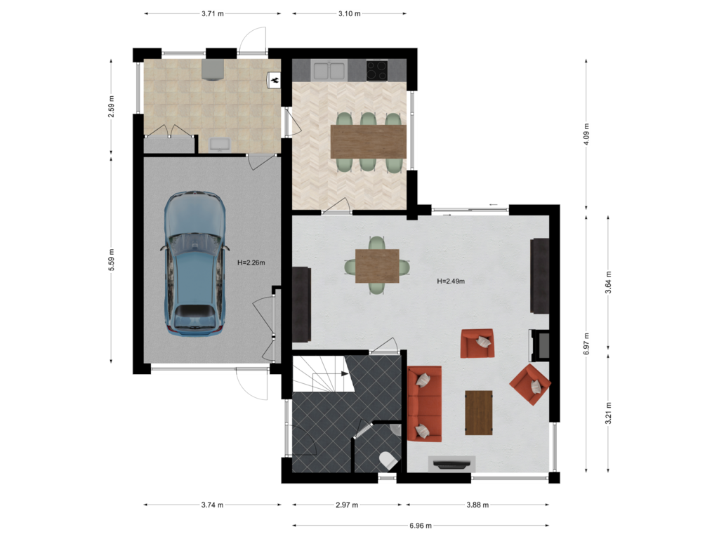 Bekijk plattegrond van Begane grond van De Boggerd 7