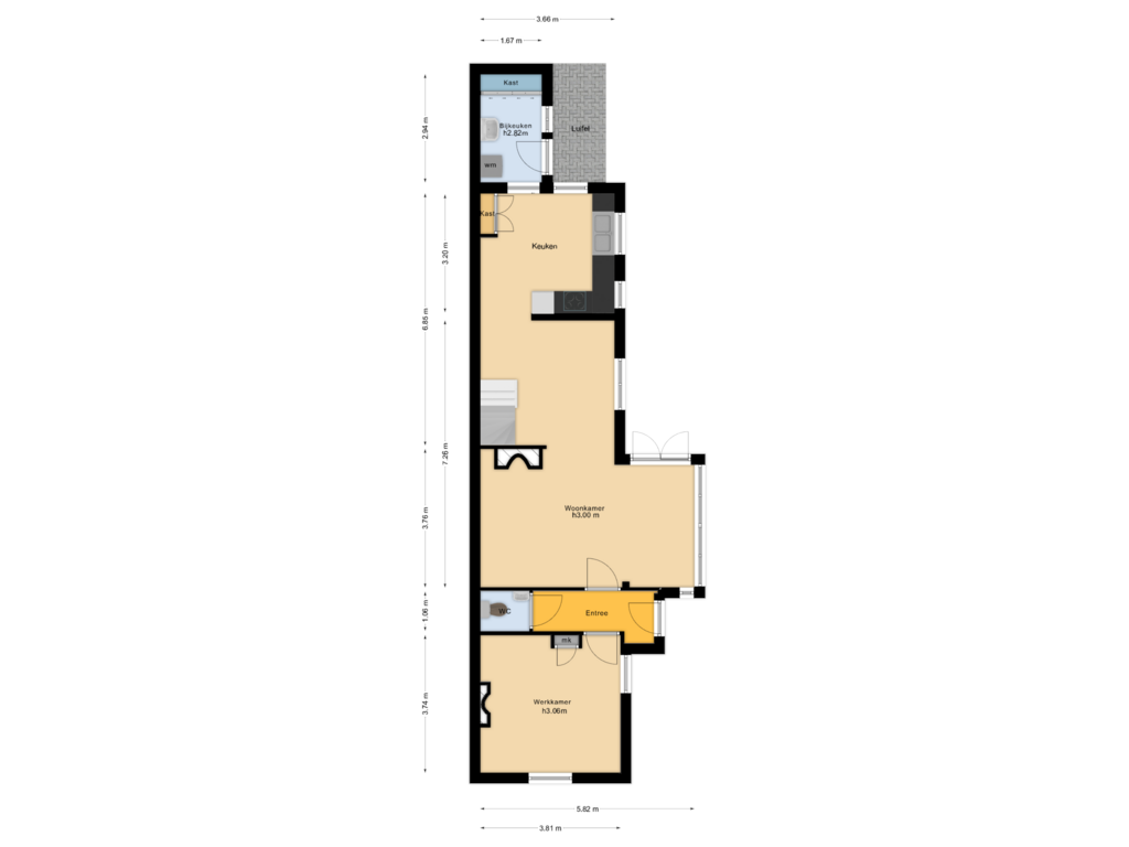 Bekijk plattegrond van Begane grond van Tramstraat 58