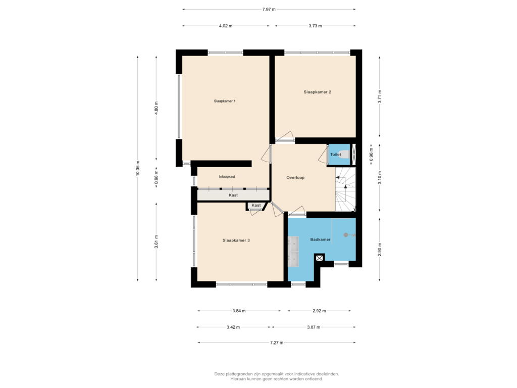 Bekijk plattegrond van 1e Verdieping van Vondellaan 50