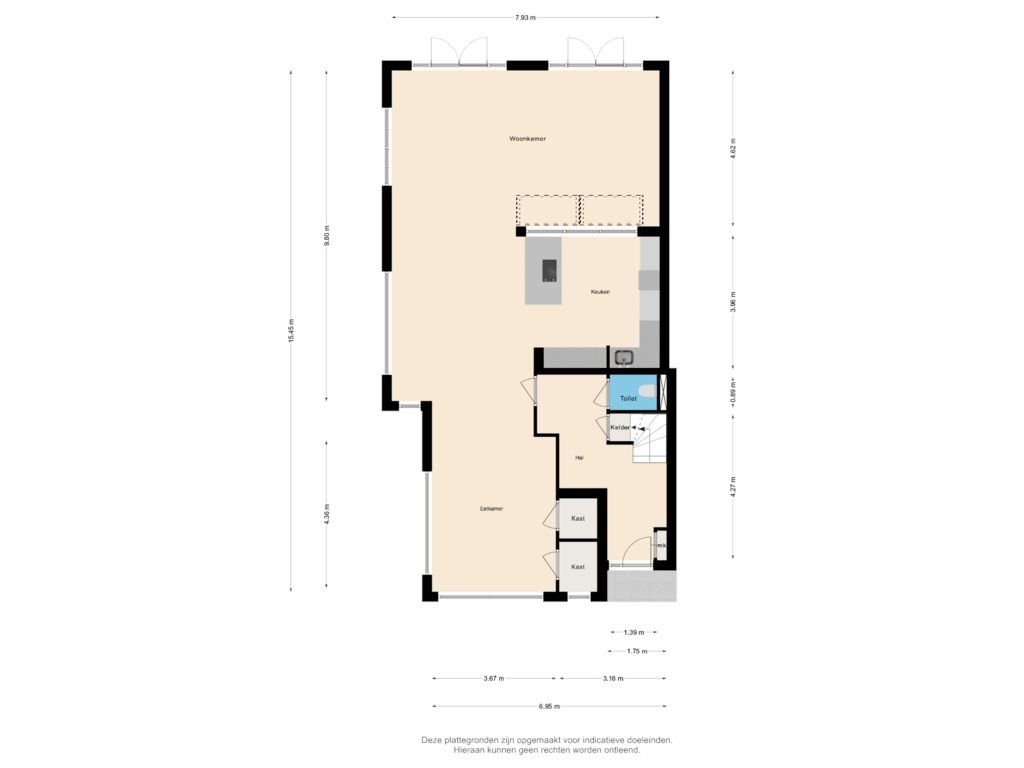 Bekijk plattegrond van Begane Grond van Vondellaan 50