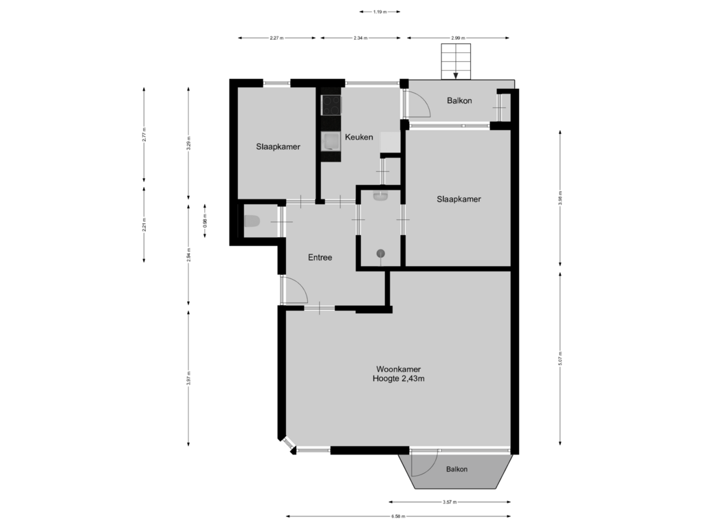 Bekijk plattegrond van 2e verdieping van Buisweg 14