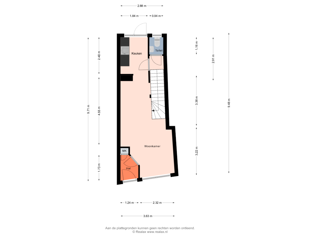 Bekijk plattegrond van Begane grond van Korevaarstraat 26