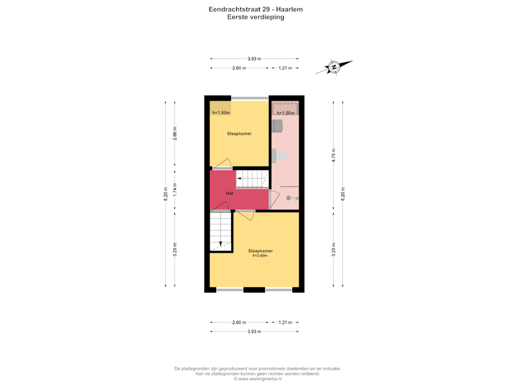 Bekijk plattegrond van Eerste verdieping van Eendrachtstraat 29