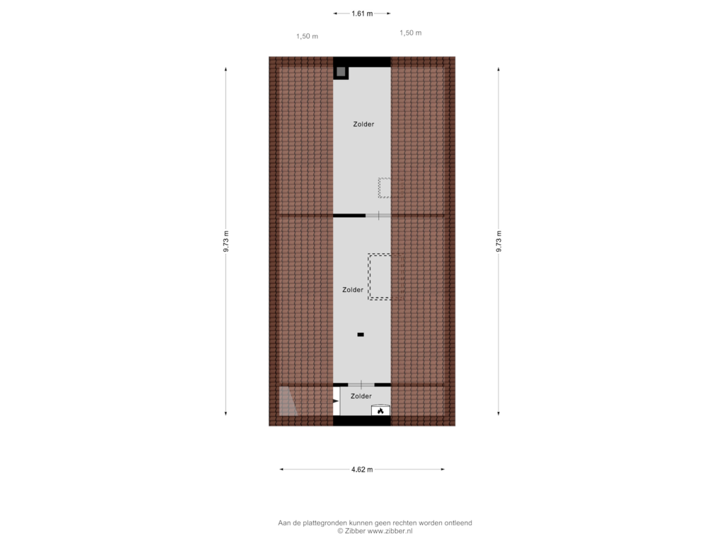 View floorplan of Tweede Verdieping of Noorderhemweg 10