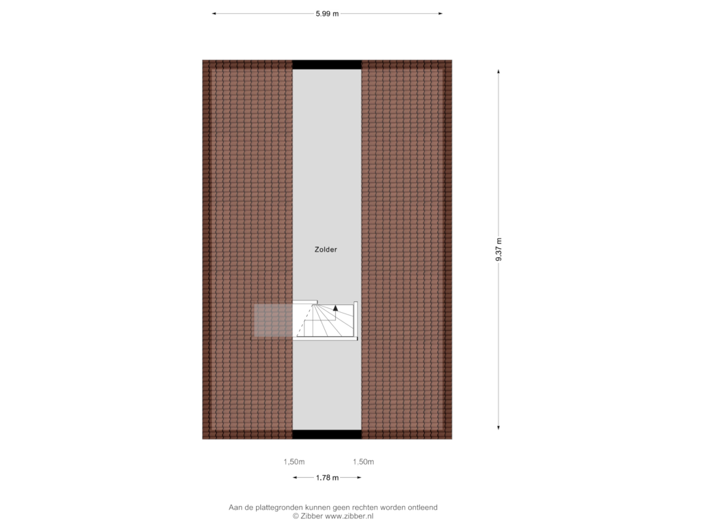 Bekijk plattegrond van Zolder van Noorderhemweg 10