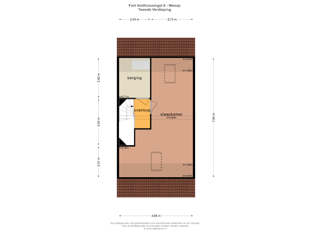 View floorplan of Tweede Verdieping of Fort Veldhuissingel 8