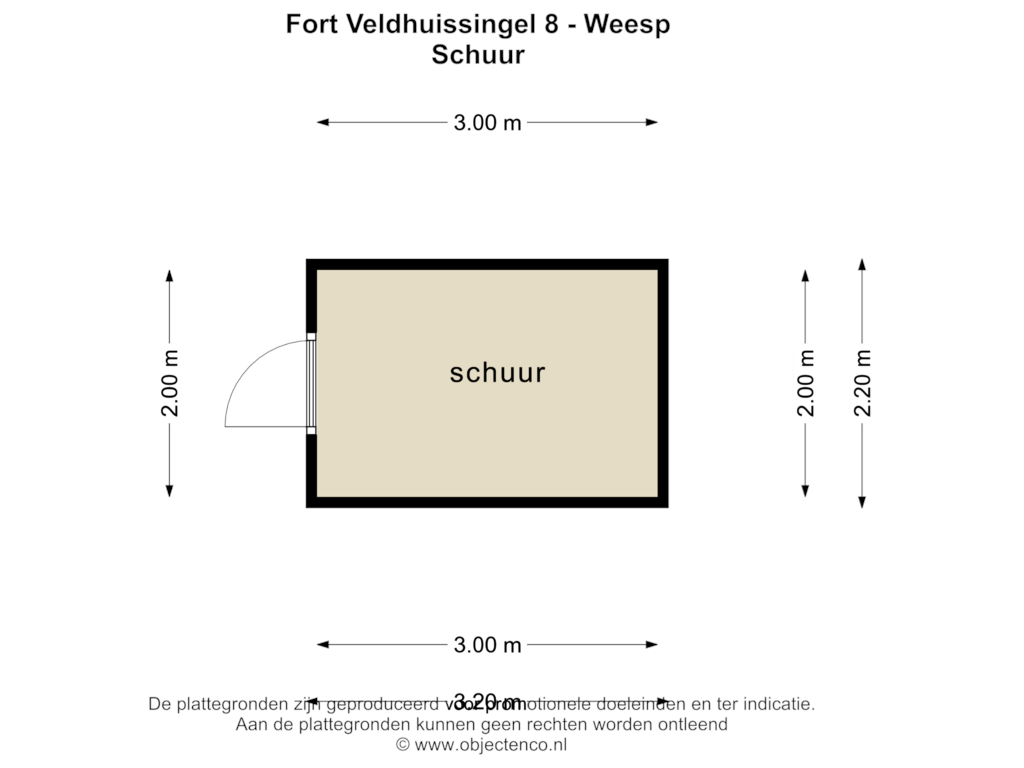 View floorplan of Schuur of Fort Veldhuissingel 8