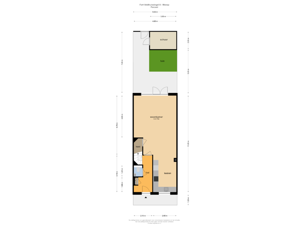 View floorplan of Perceel of Fort Veldhuissingel 8