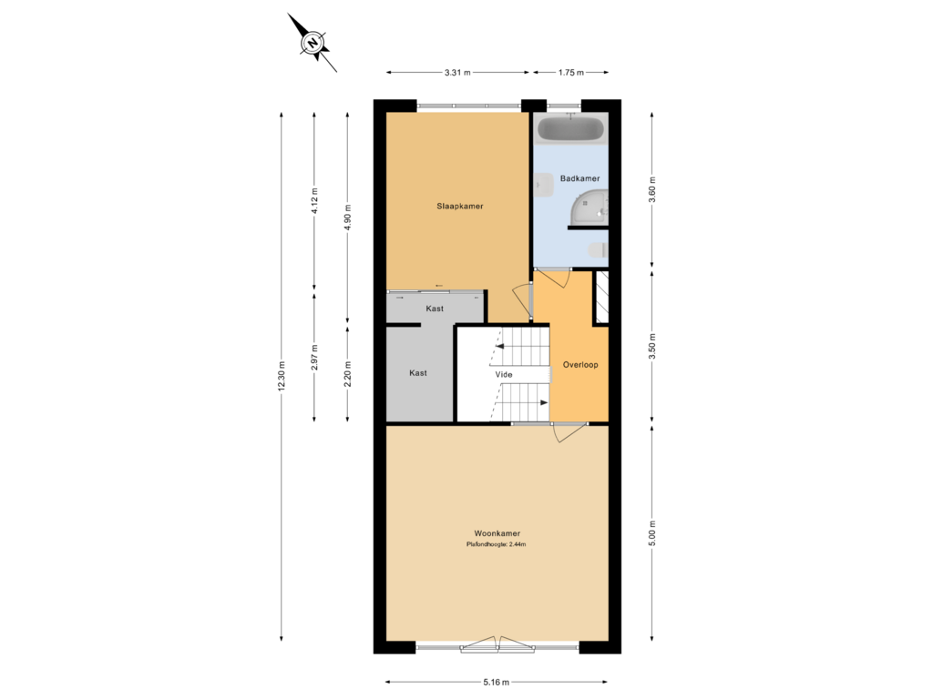 Bekijk plattegrond van 1e Verdieping van Jan Thijssenstraat 5