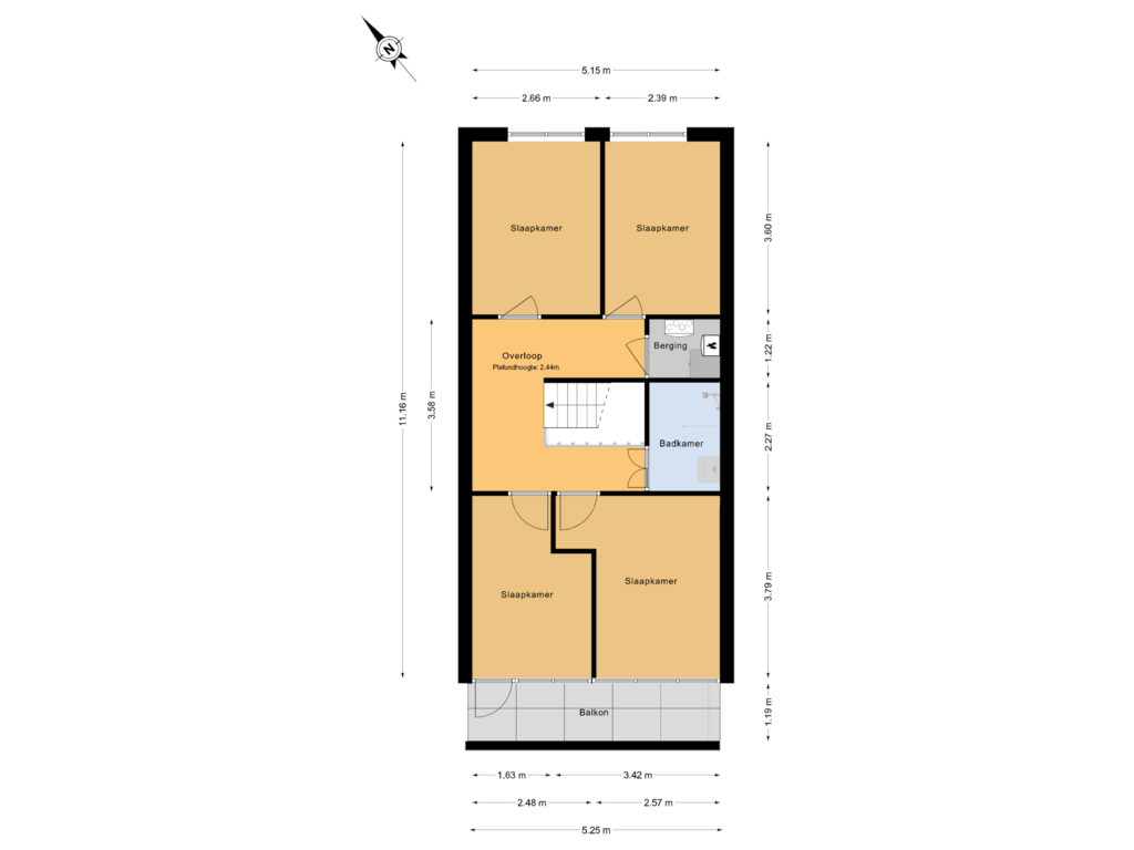 Bekijk plattegrond van 2e Verdieping van Jan Thijssenstraat 5