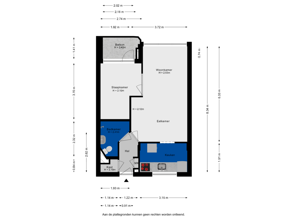 View floorplan of Appartement of Burgemeester Gijsenlaan 17