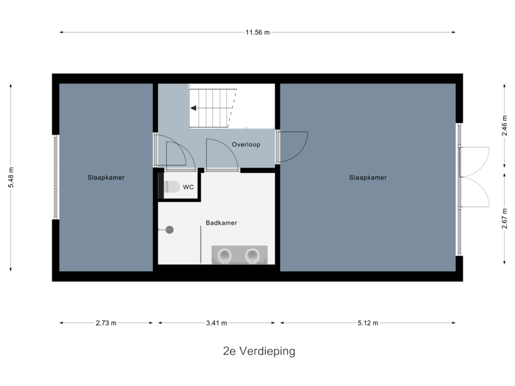 View floorplan of 2e Verdieping of Kalverstraat 33