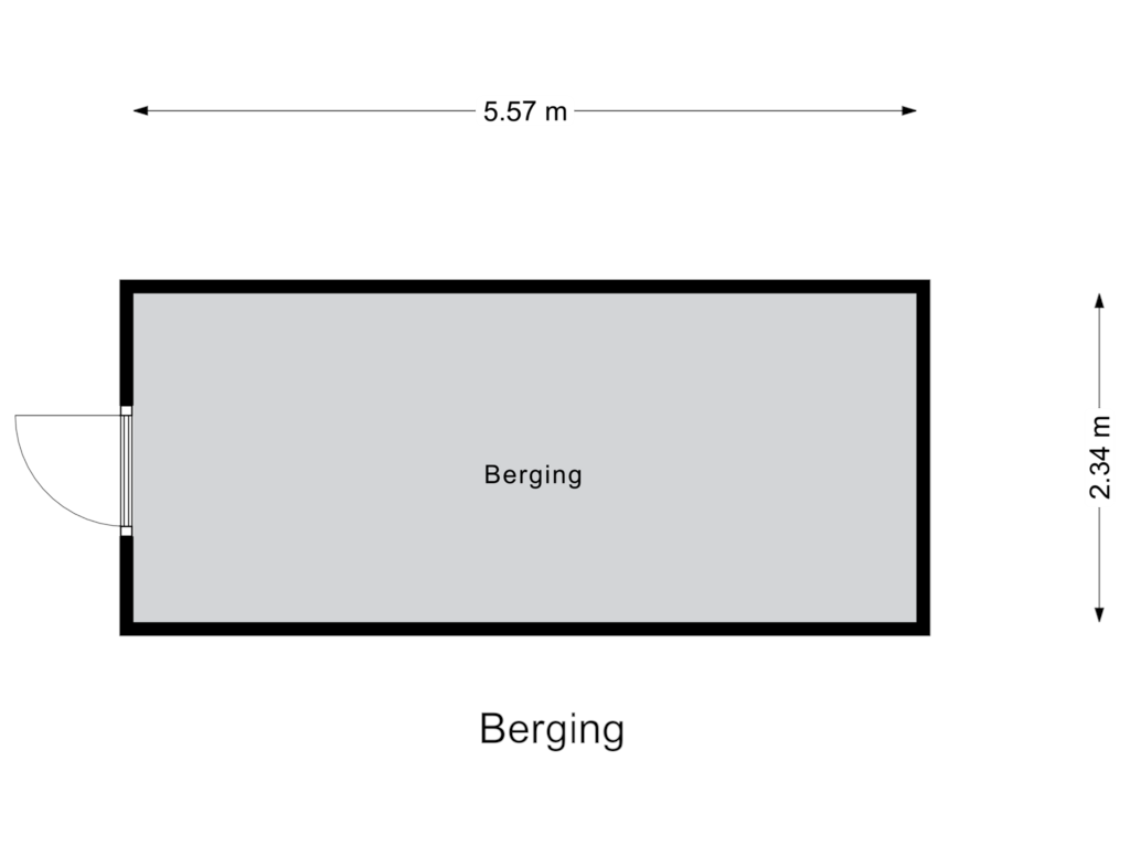 View floorplan of Berging of Kalverstraat 33