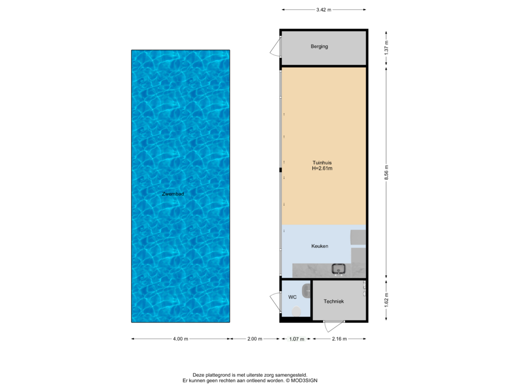 Bekijk plattegrond van Tuinhuis van Oude Kruisweg 130