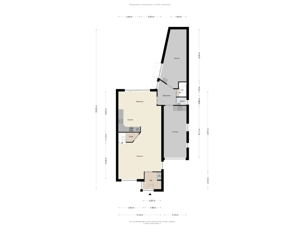 View floorplan of Begane Grond of Burg. Crommelinlaan 4