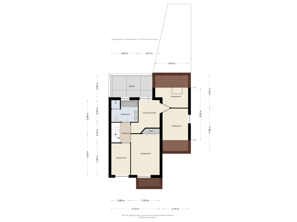 View floorplan of Eerste Verdieping of Burg. Crommelinlaan 4