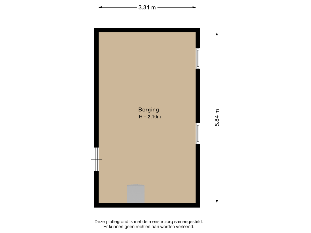 View floorplan of Berging of Statensingel 72-A