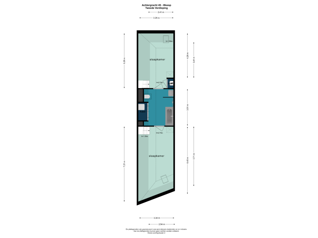 View floorplan of TWEEDE VERDIEPING of Achtergracht 49