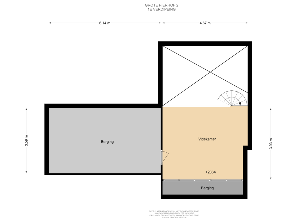 View floorplan of 1E Verdieping of Grote Pierhof 2