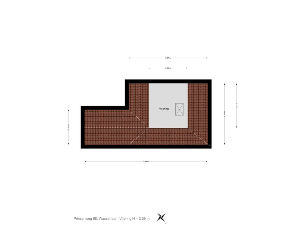 View floorplan of Vliering of Prinsenweg 68