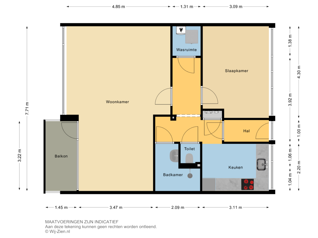 Bekijk plattegrond van Appartement van Spinozaweg 317