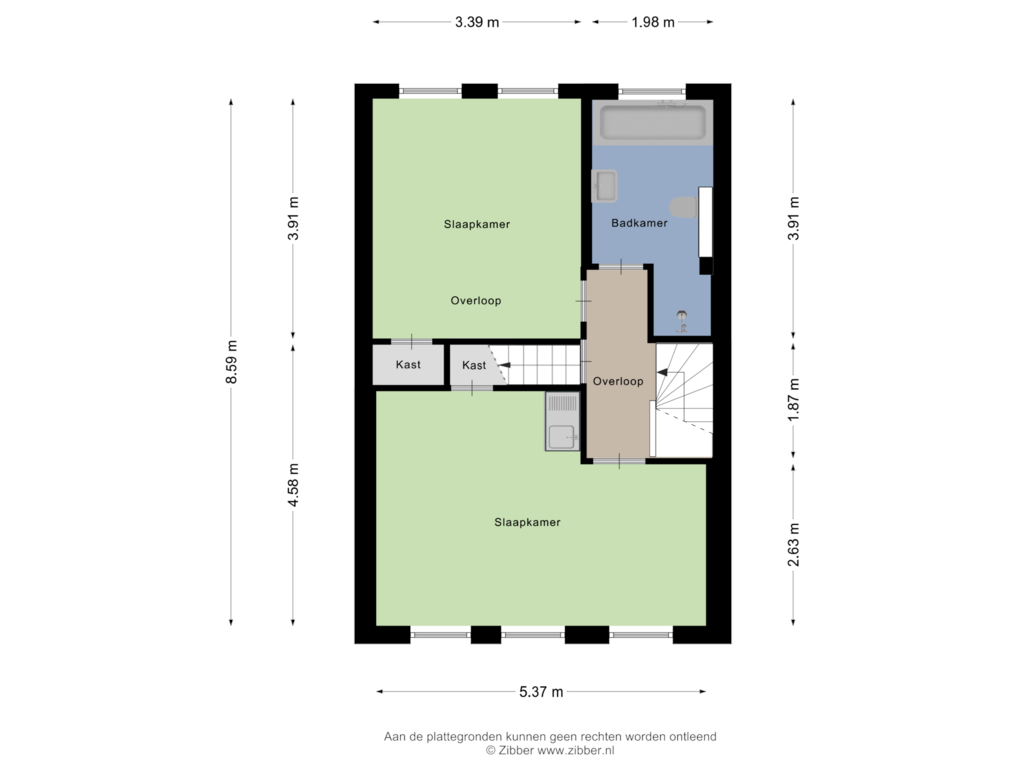 Bekijk plattegrond van Eerste Verdieping van Spoorstraat 30